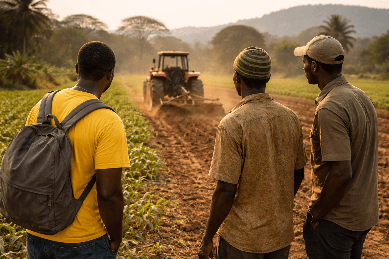 Mechanized farm work showing increased efficiency in the field