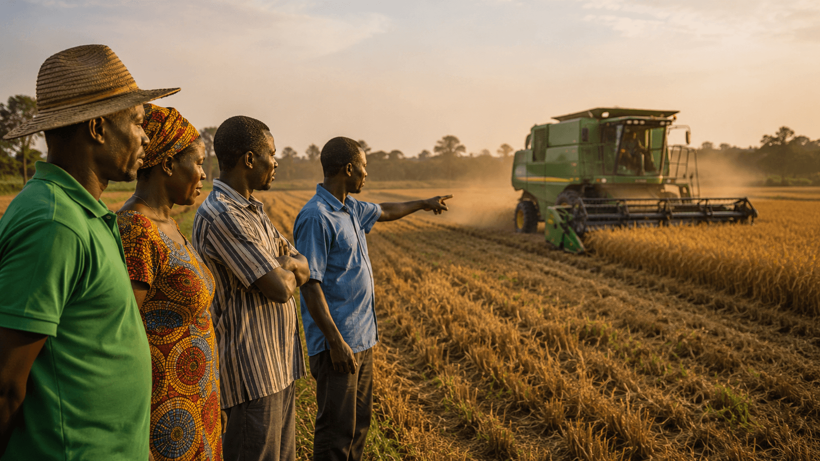 Mechanized farm work showing increased efficiency in the field